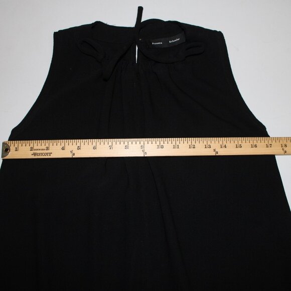 Proenza Schouler Sz 4 Black Ruffle Tie Sleeveless Acetate Polyester Top - Picture 12 of 13